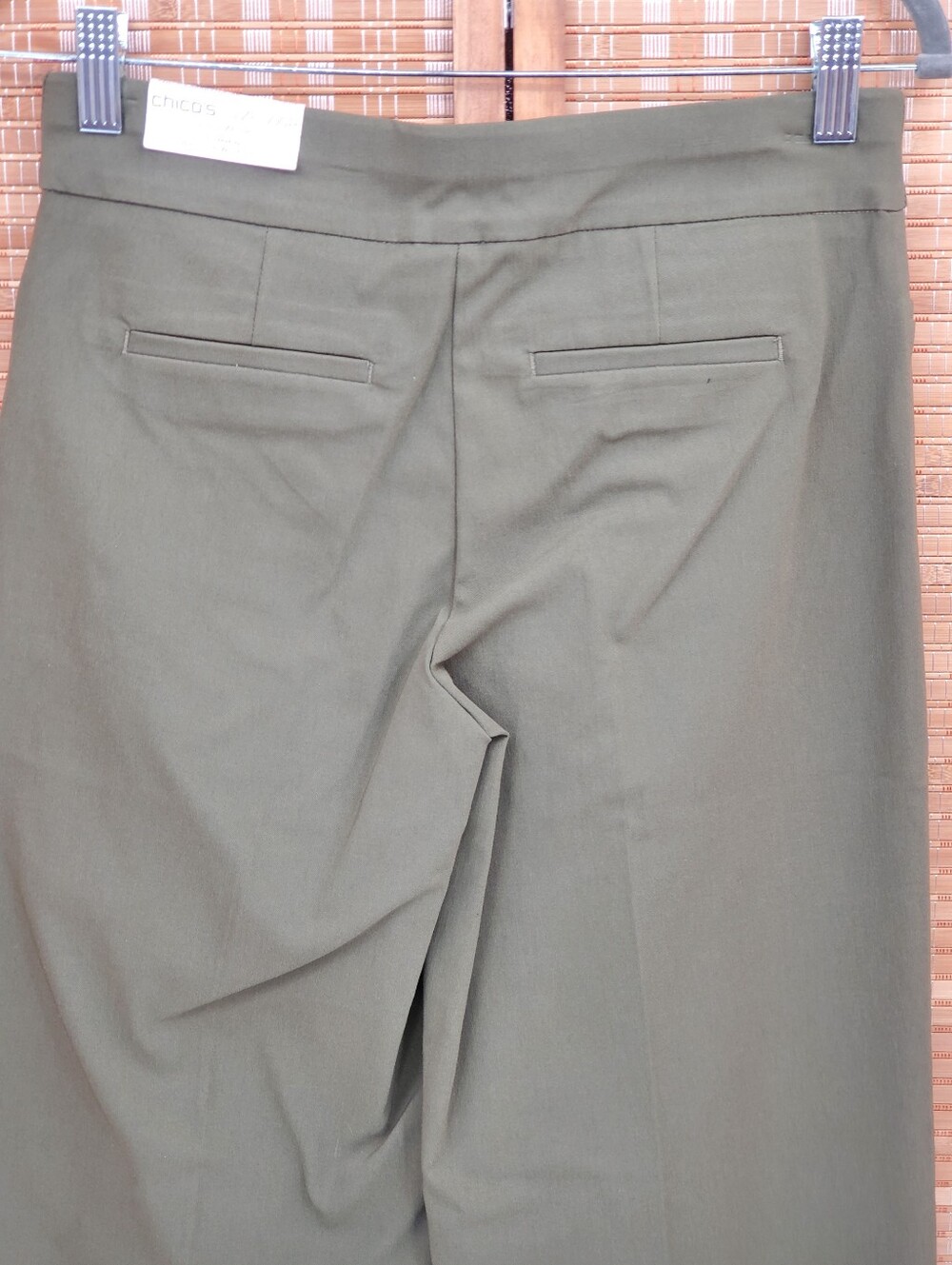 ♤ Chicos Brigitte Crop Wide Leg Pull On Pants Olive Green Chicos Size 000R NWT - Picture 7 of 9